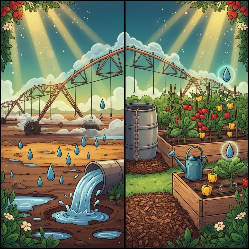 Comparison of industrial water usage vs home garden water efficiency