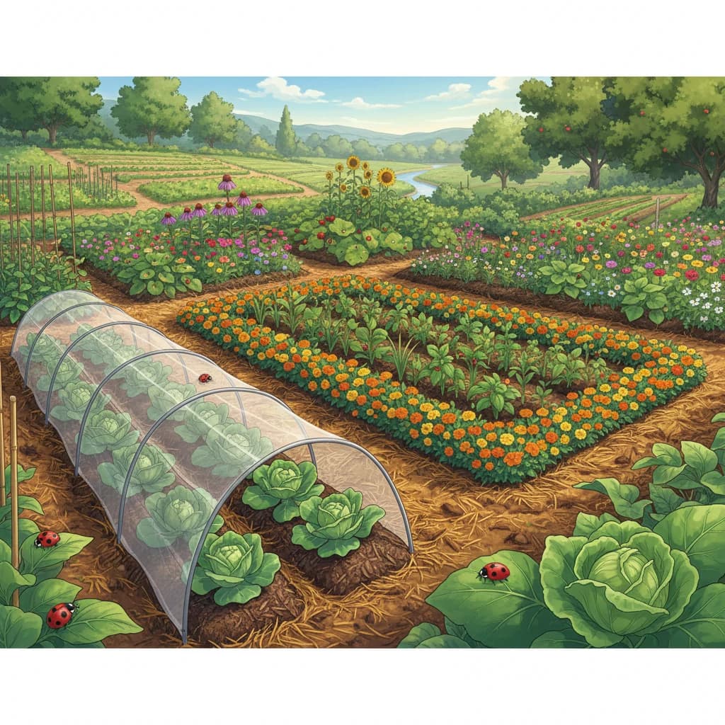 A well-managed garden showing all natural management strategies working together