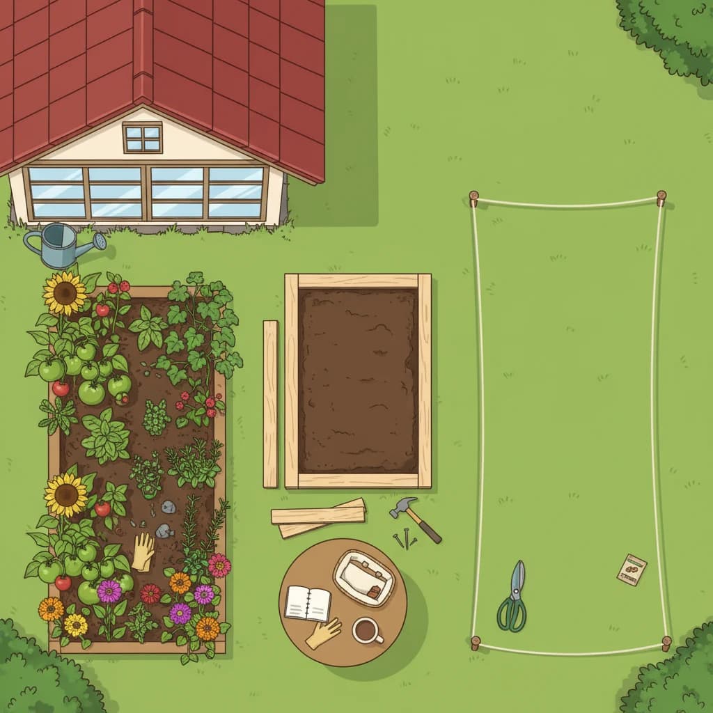 A property map with phase labels: Phase 1 (the deck-edge bed), Phase 2 (the