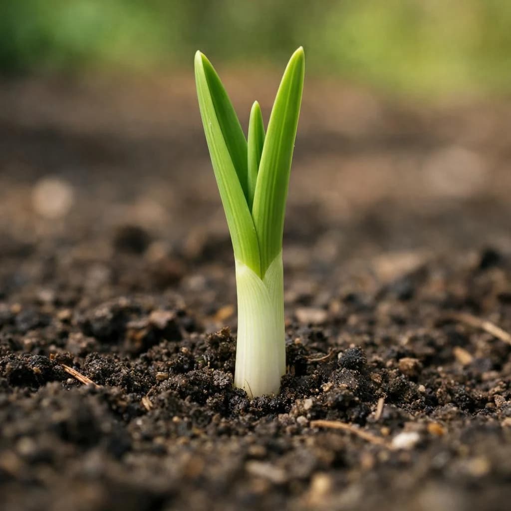 Garlic seedling