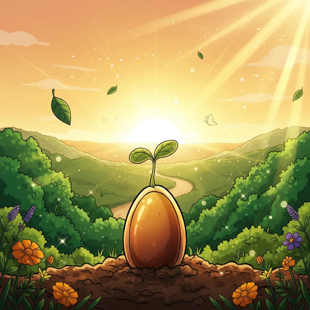 A seed at the beginning of its journey — the start of your growing path